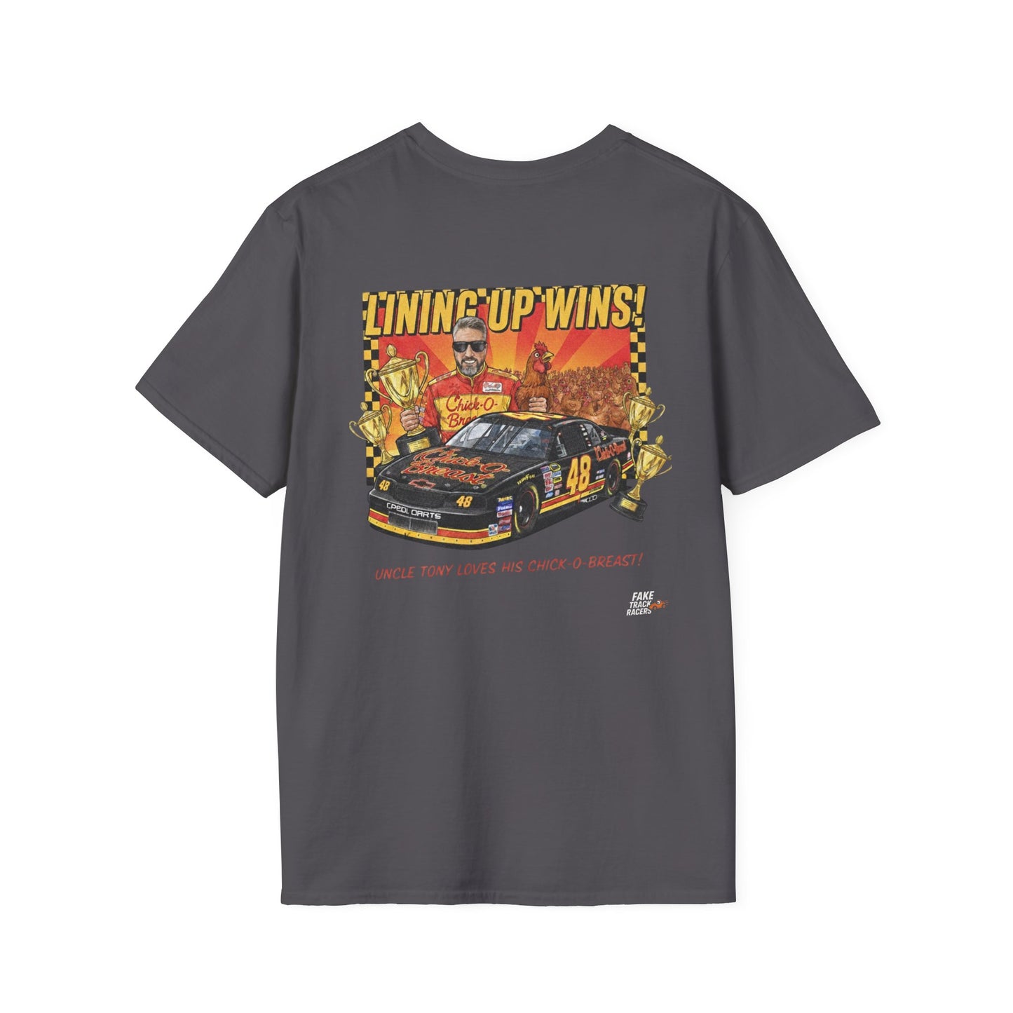 Vintage Style 90s Racing Tee Shirt TONY WALLACE Chick Fake Track Racers