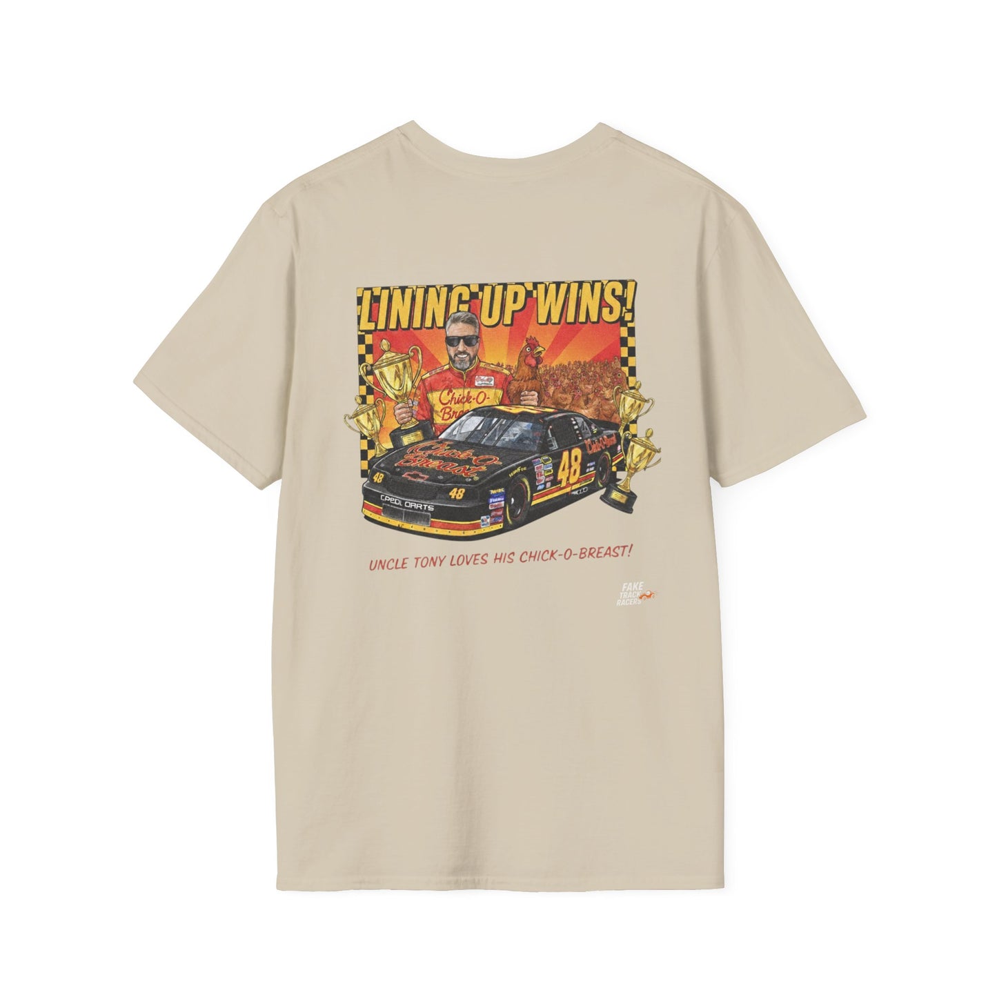 Vintage Style 90s Racing Tee Shirt TONY WALLACE Chick Fake Track Racers