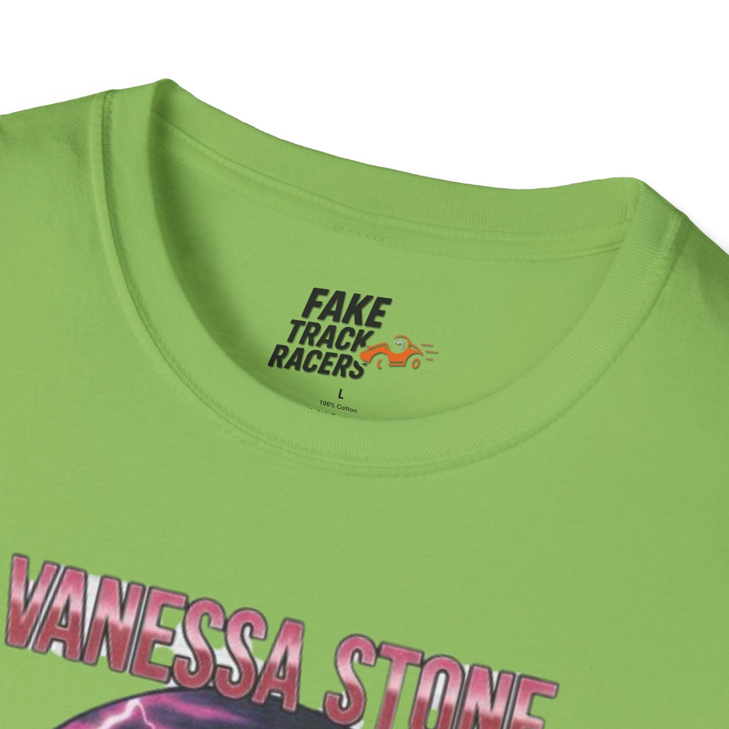 Vintage Style 90s Racing Tee Shirt VANESSA STONE Lightning Fake Track Racers