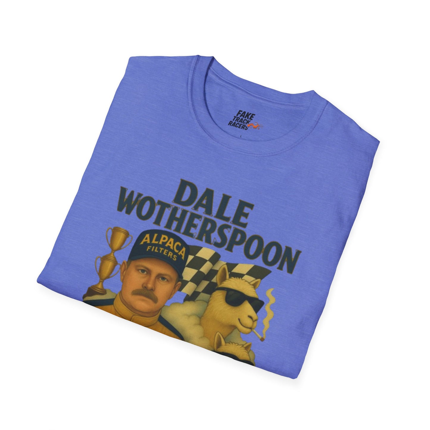 Vintage Style 90s Racing Tee Shirt DALE WOTHERSPOON Alpaca Fake Track Racers