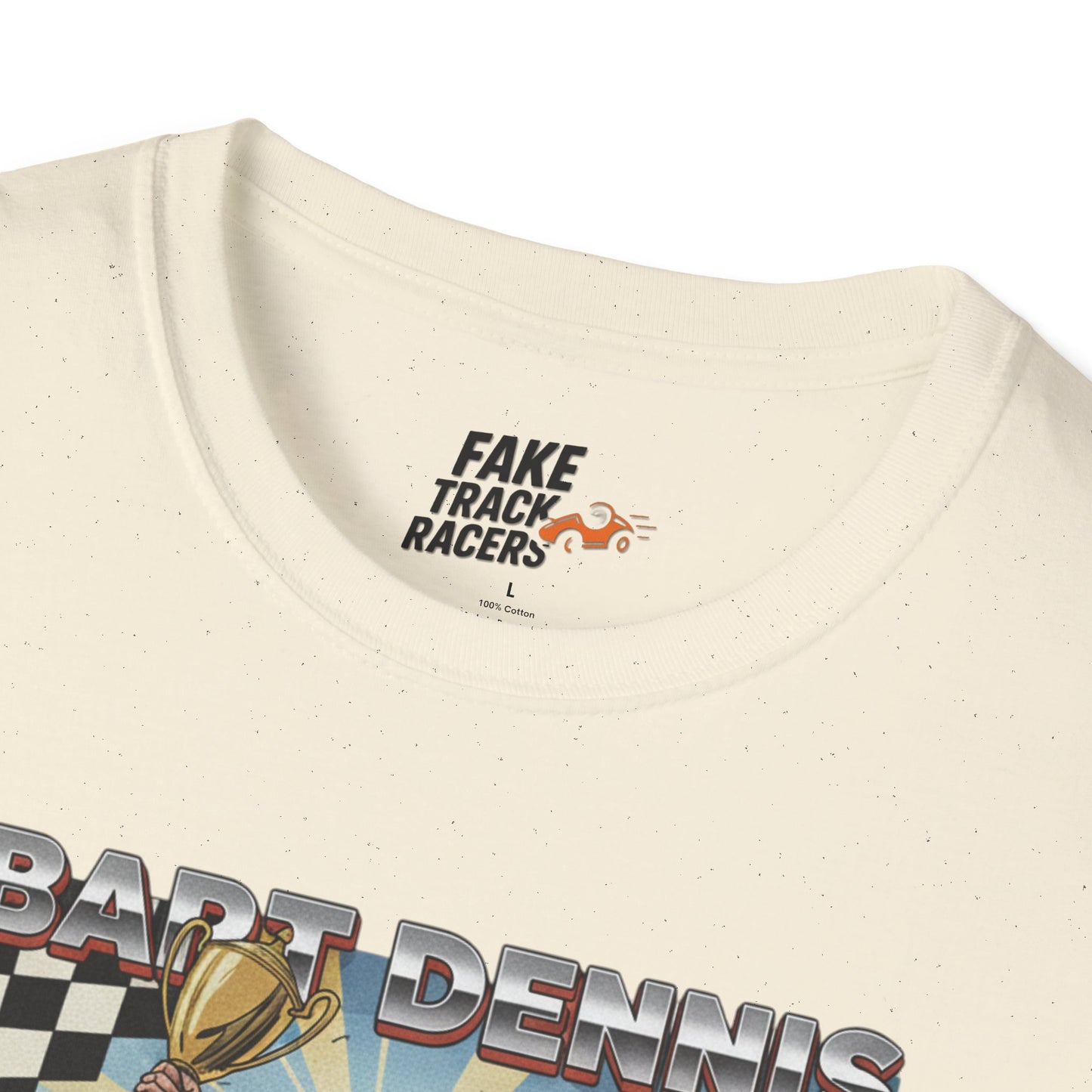 Vintage Style 90s Racing Tee Shirt BART DENNIS Cheetah Fake Track Racers
