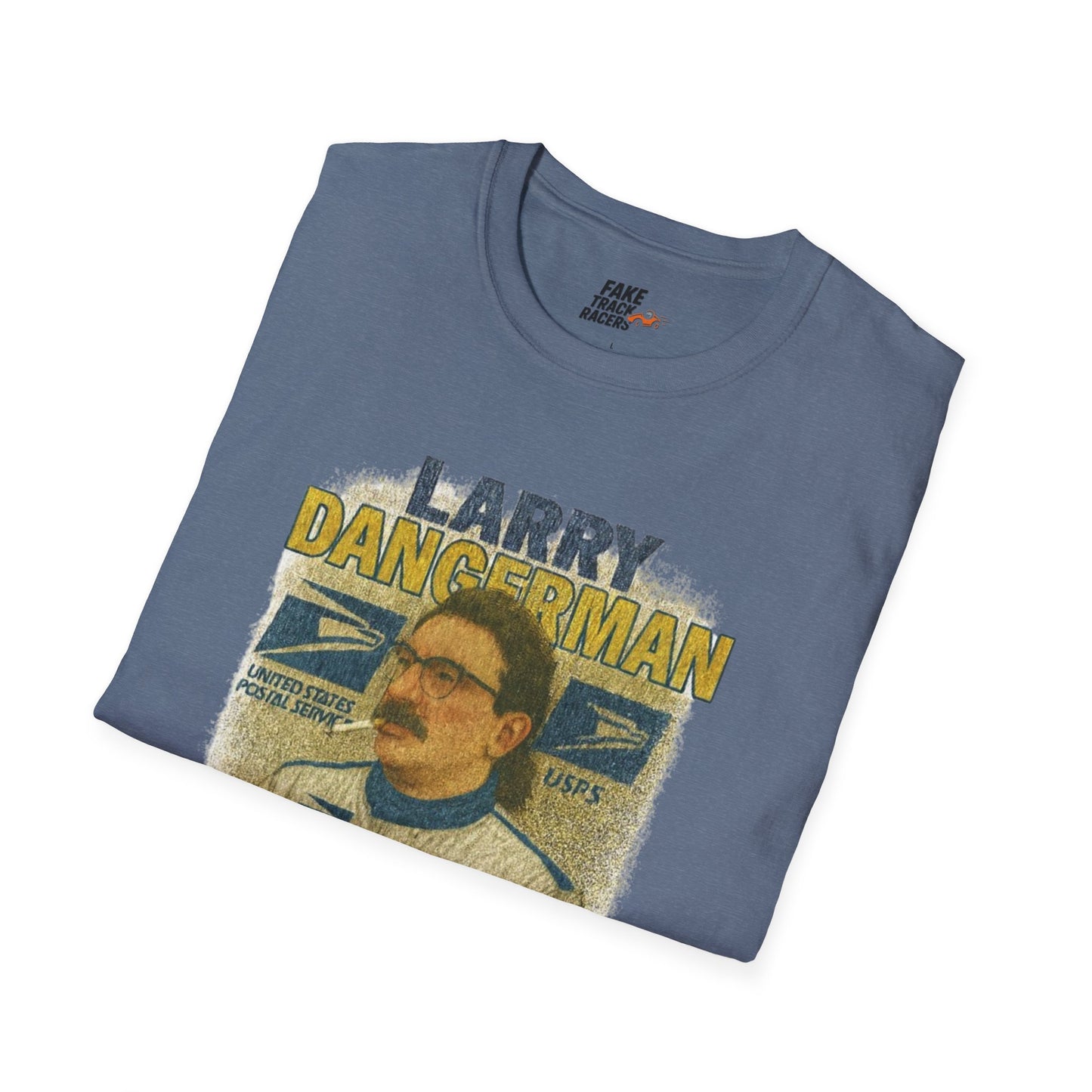 Vintage Style 90s Racing Tee Shirt LARRY DANGERMAN Deliver Shirt Fake Track Racers
