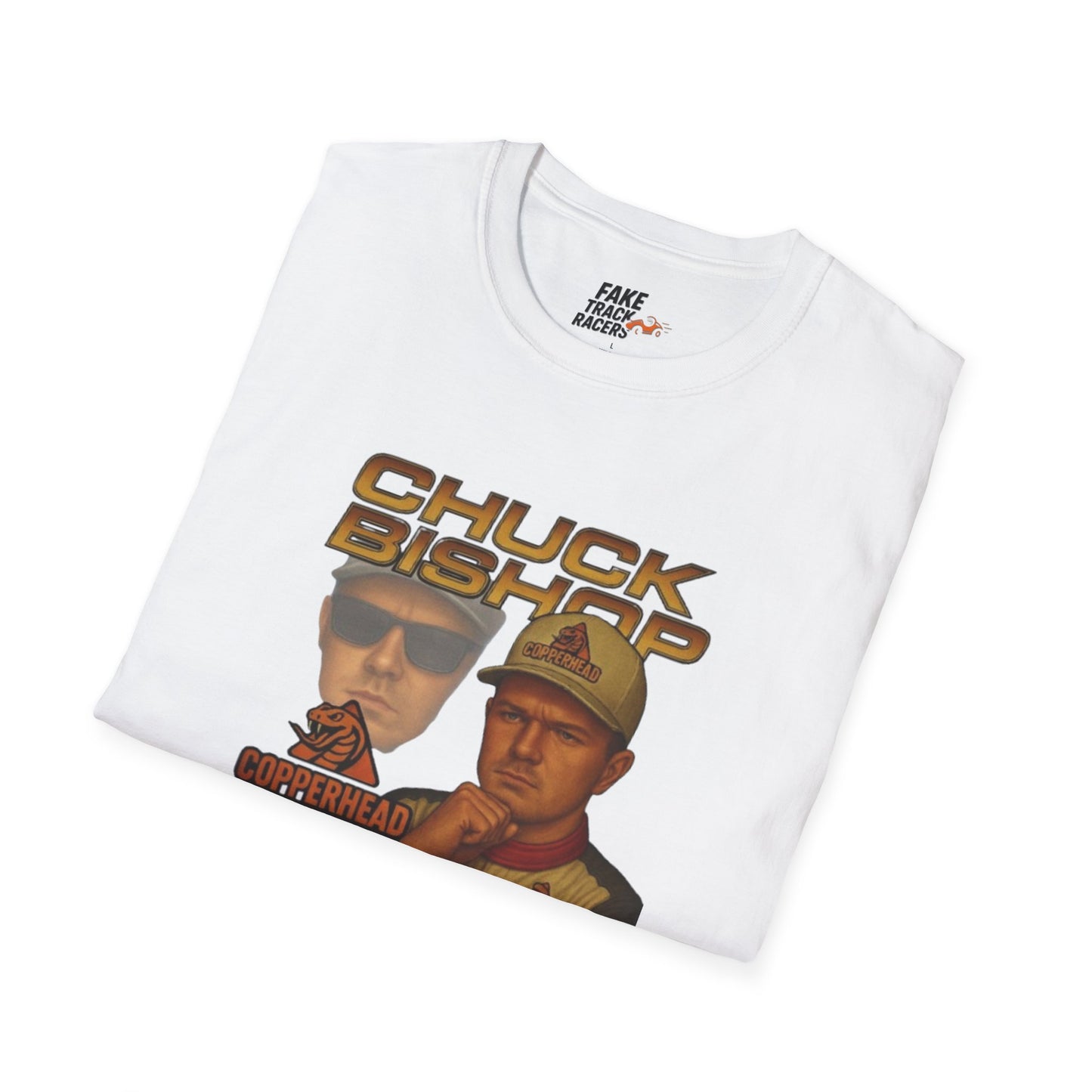 Vintage Style 90s Racing Tee Shirt CHUCK BISHOP Chess Fake Track Racers