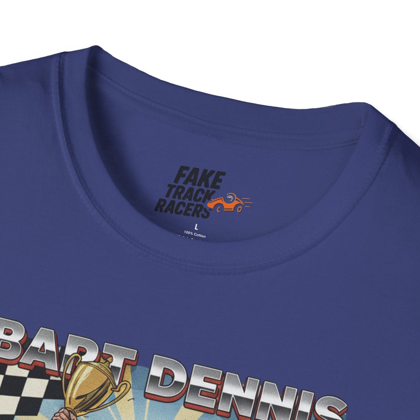 Vintage Style 90s Racing Tee Shirt BART DENNIS Cheetah Fake Track Racers