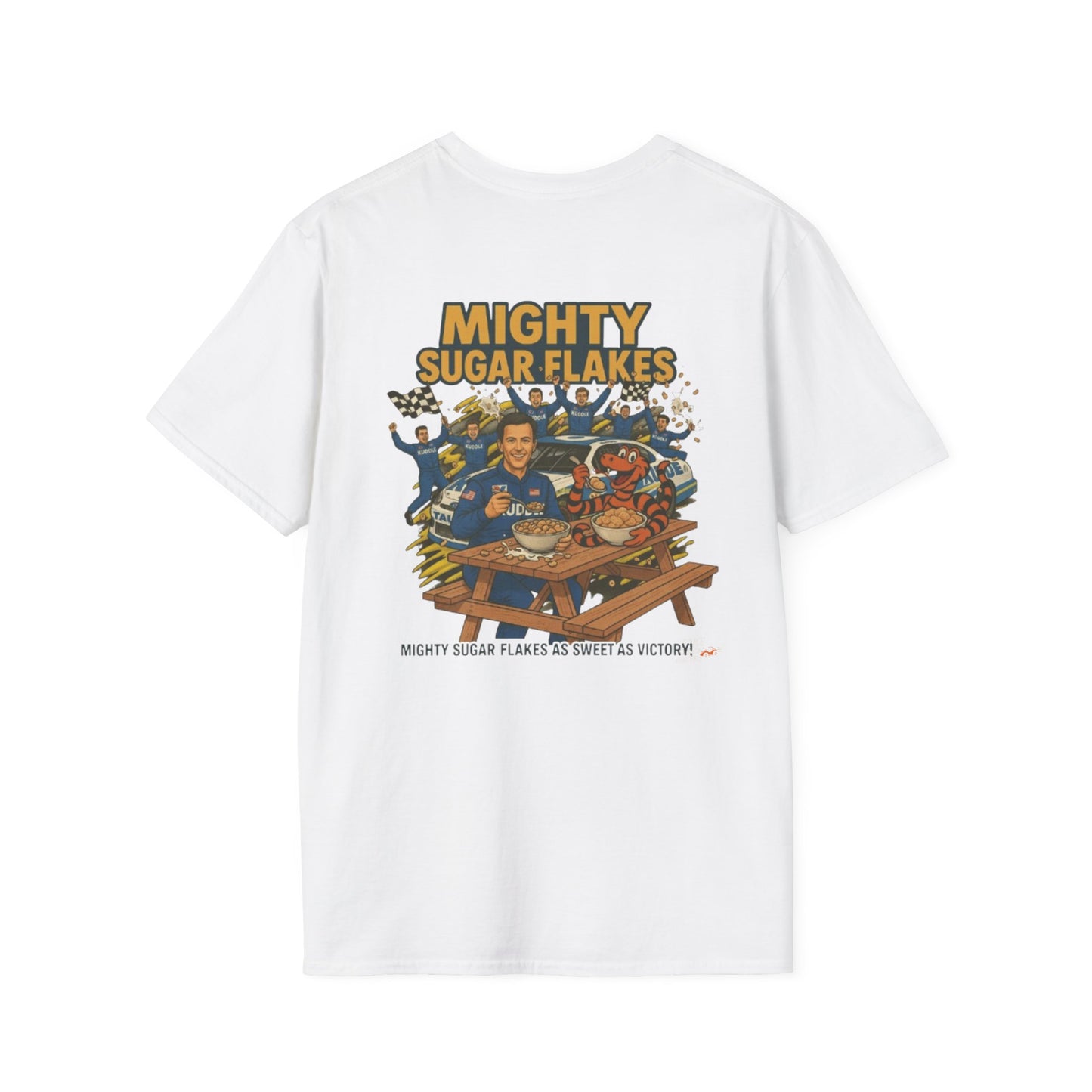 Vintage Style 90s Racing Tee Shirt CAL LLOYD Flakes Fake Track Racers