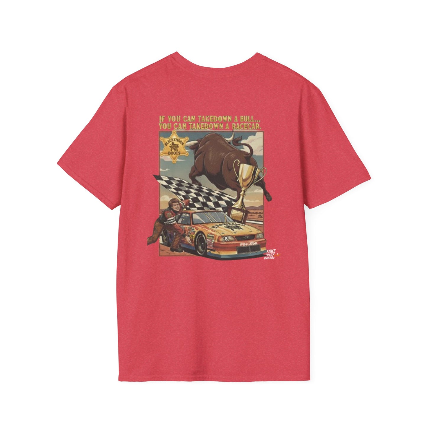 Vintage Style 90s Racing Tee Shirt PAUL MONTANA Bull Fake Track Racers