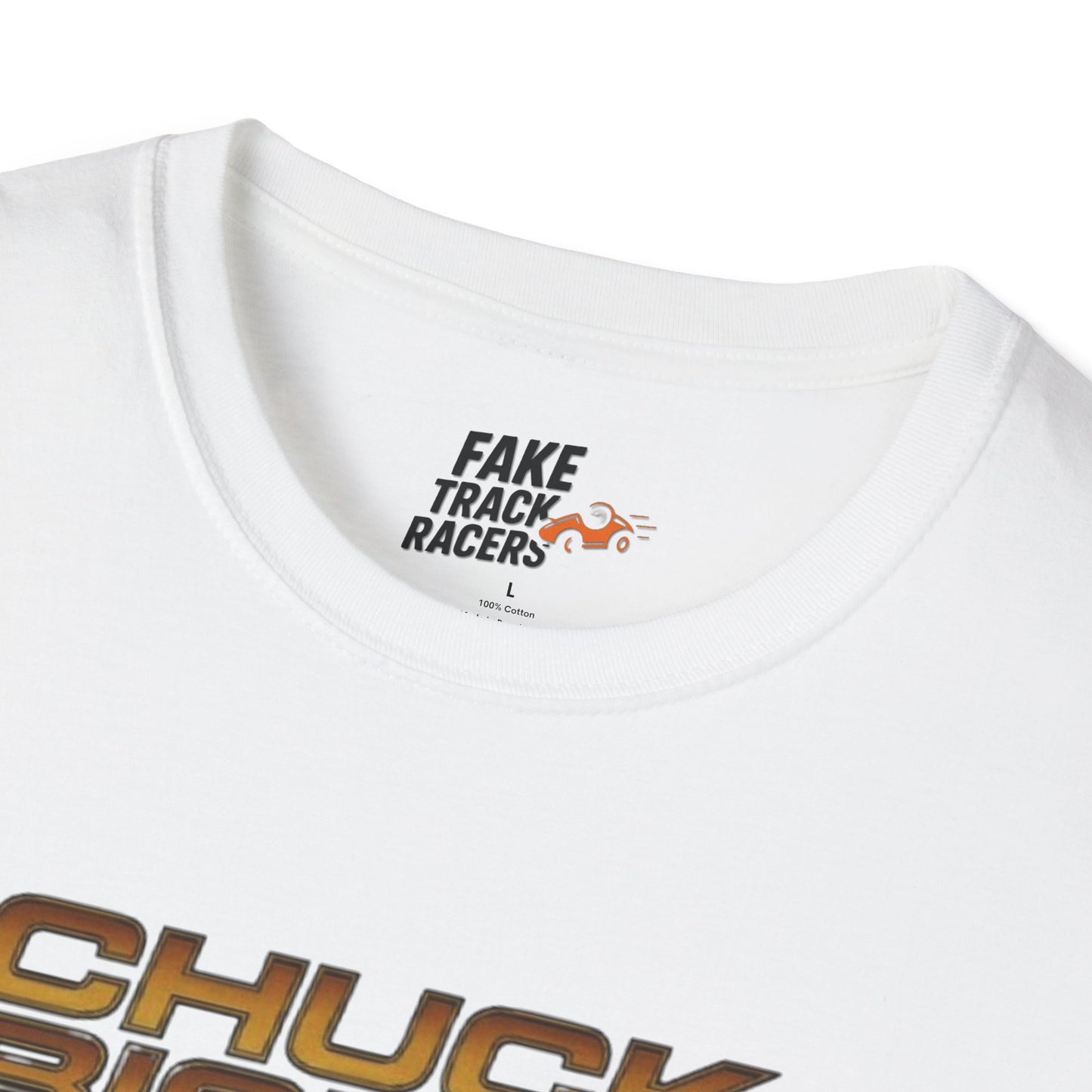 Vintage Style 90s Racing Tee Shirt CHUCK BISHOP Chess Fake Track Racers