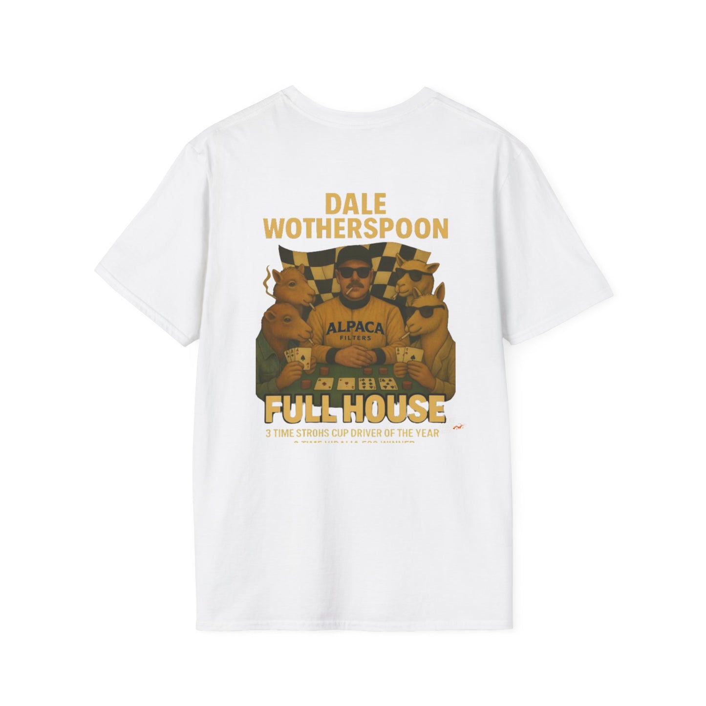 Vintage Style 90s Racing Tee Shirt DALE WOTHERSPOON Alpaca Fake Track Racers
