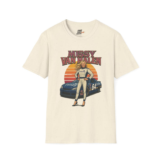 Vintage Style 90s Racing Tee Shirt MISSY VAN HALEN Fake Track Racers