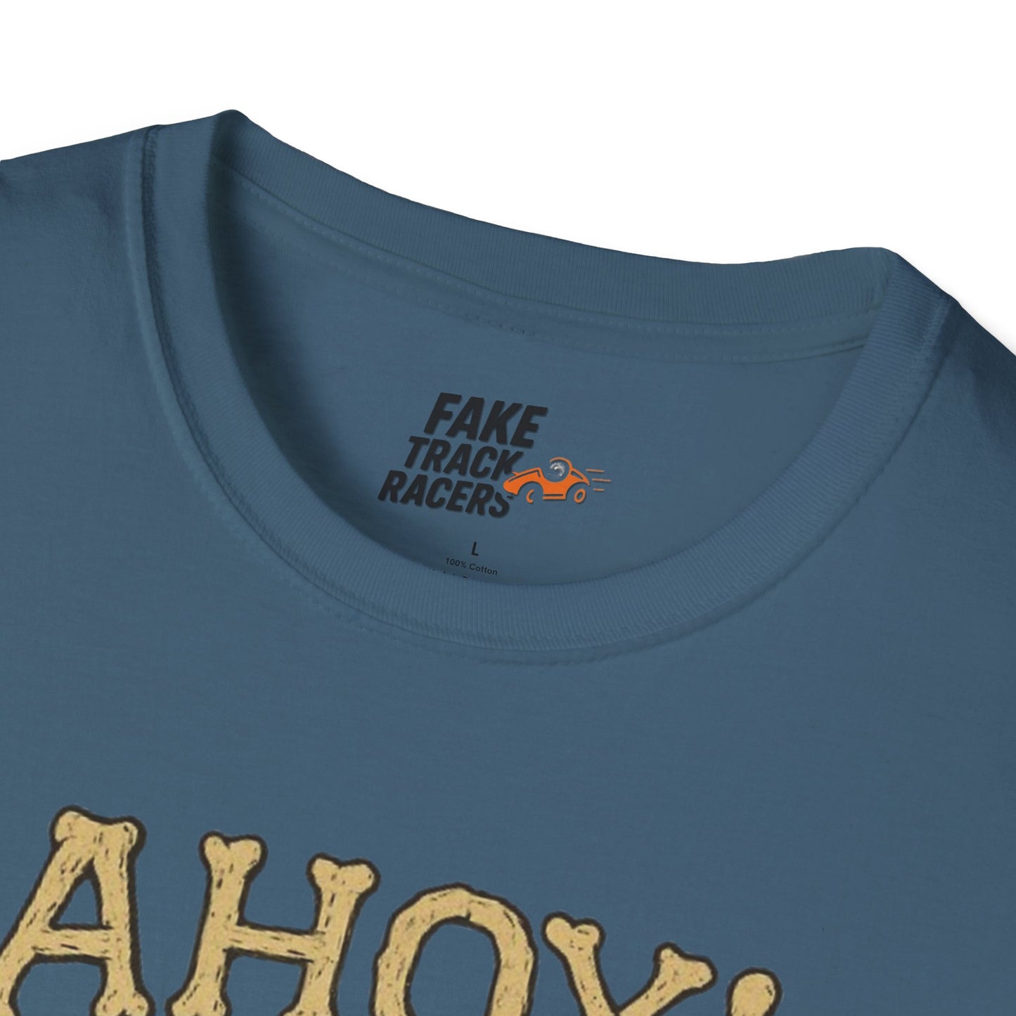 Vintage Style 90s Racing Tee JED NEWMAN Pirate Fake Track Racers