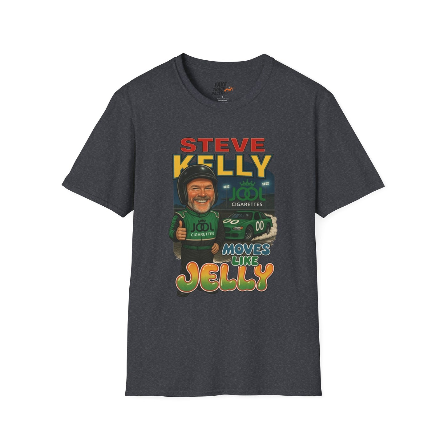 Vintage Style 90s Racing Tee Shirt STEVE KELLY Jool Fake Track Racers