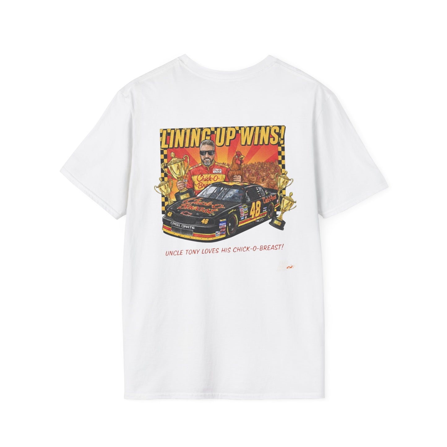 Vintage Style 90s Racing Tee Shirt TONY WALLACE Chick Fake Track Racers