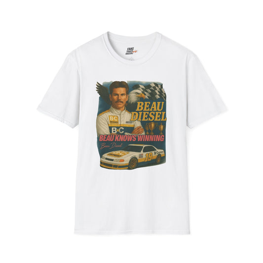 Vintage Style 90s Racing Tee Shirt BEAU DIESEL BC Fake Track Racers