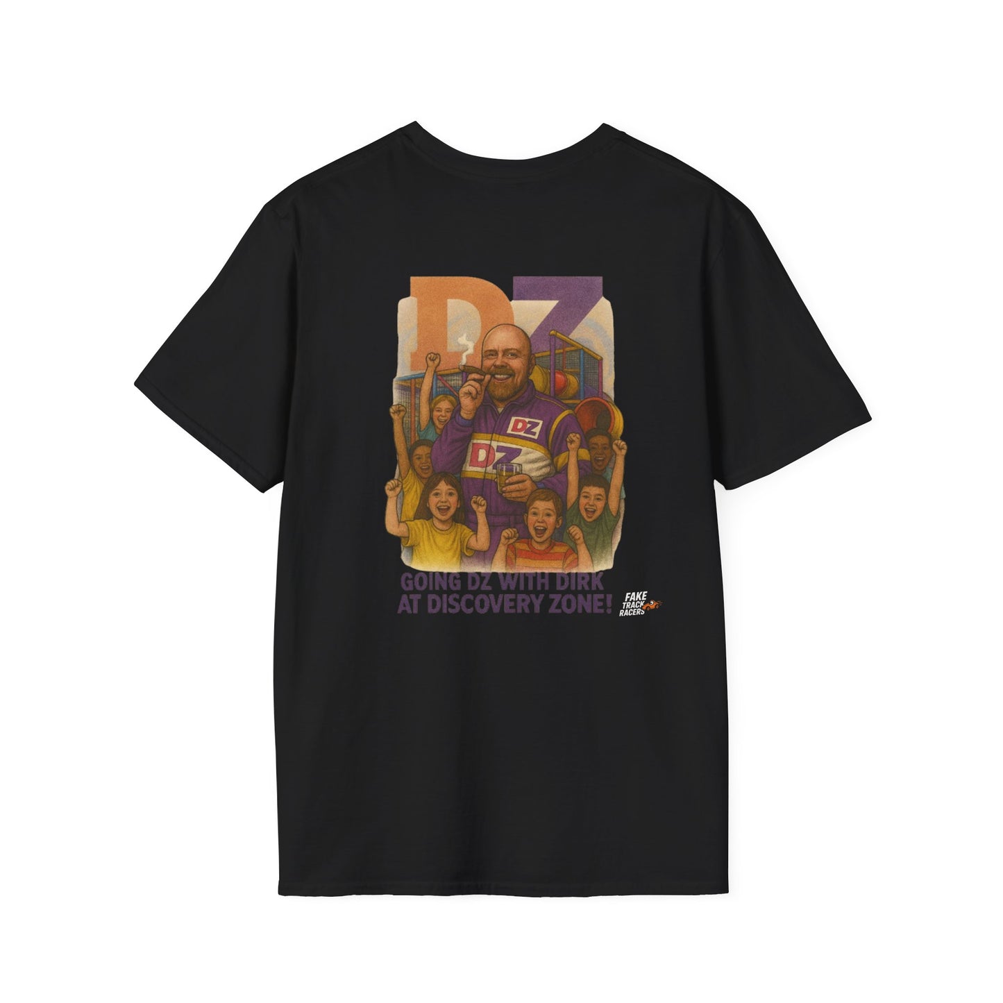 Vintage Style 90s Racing Tee DIRK CHUPWIPER DZ Fake Track Racers