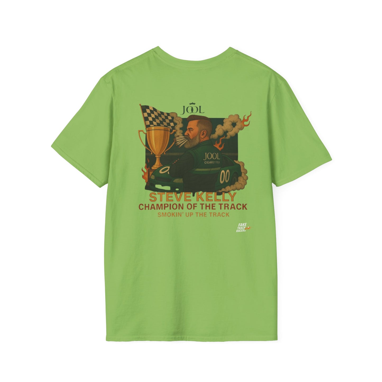 Vintage Style 90s Racing Tee Shirt STEVE KELLY Jool Fake Track Racers