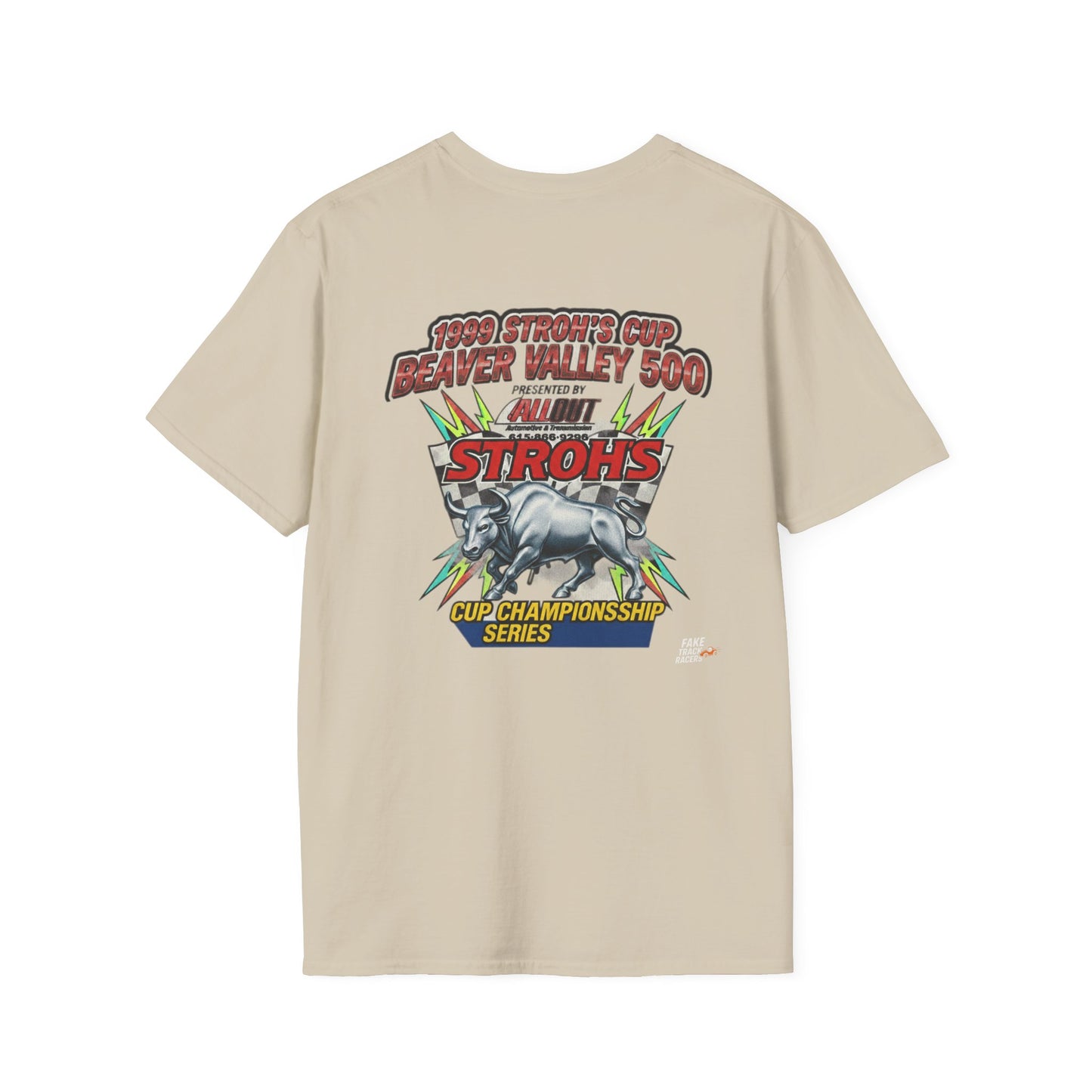 Vintage Style 90s Racing Tee Shirt STEELE VS CHRISTMAS Friendly Fire Fake Track Racers