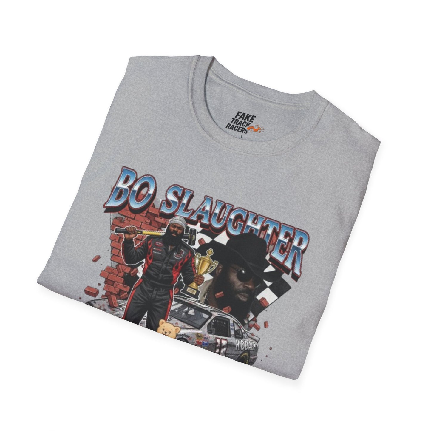 Vintage Style 90s Racing Tee Shirt BO SLAUGHTER Kuddle Fake Track Racers