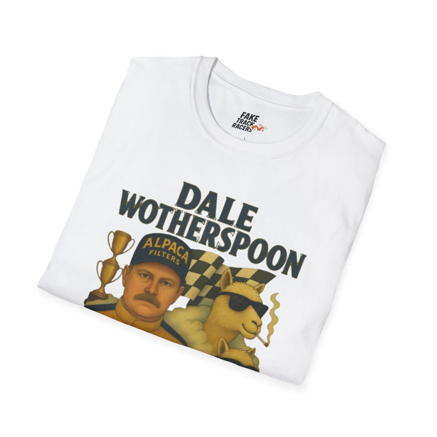 Vintage Style 90s Racing Tee Shirt DALE WOTHERSPOON Alpaca Fake Track Racers