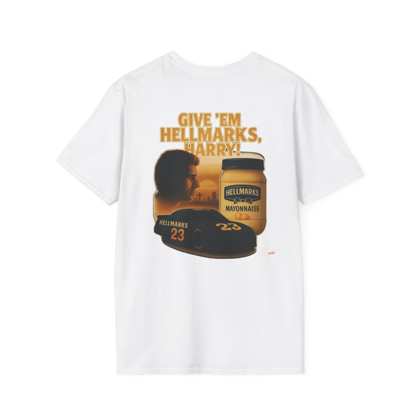 Vintage Style 90s Racing Tee Shirt HARRY MAPLETHORPE Hellmark's Fake Track Racers