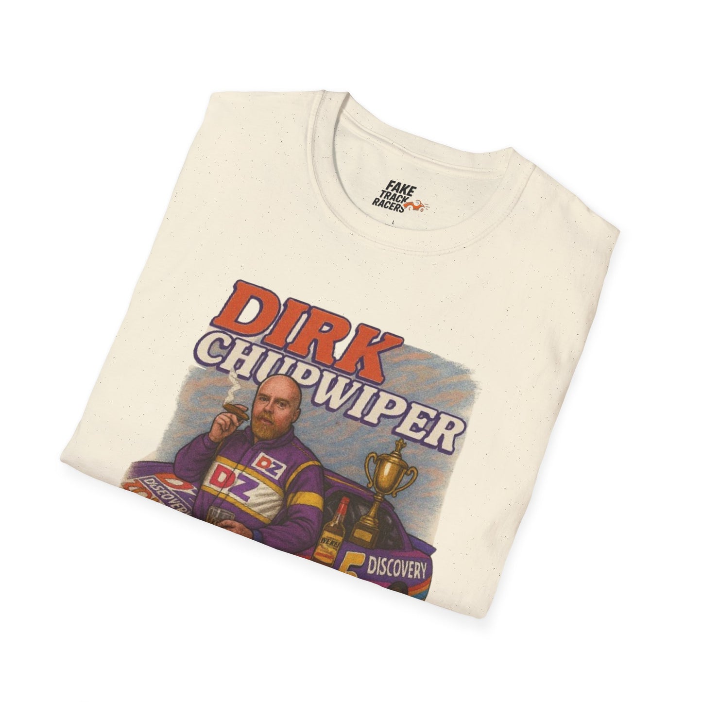 Vintage Style 90s Racing Tee DIRK CHUPWIPER DZ Fake Track Racers