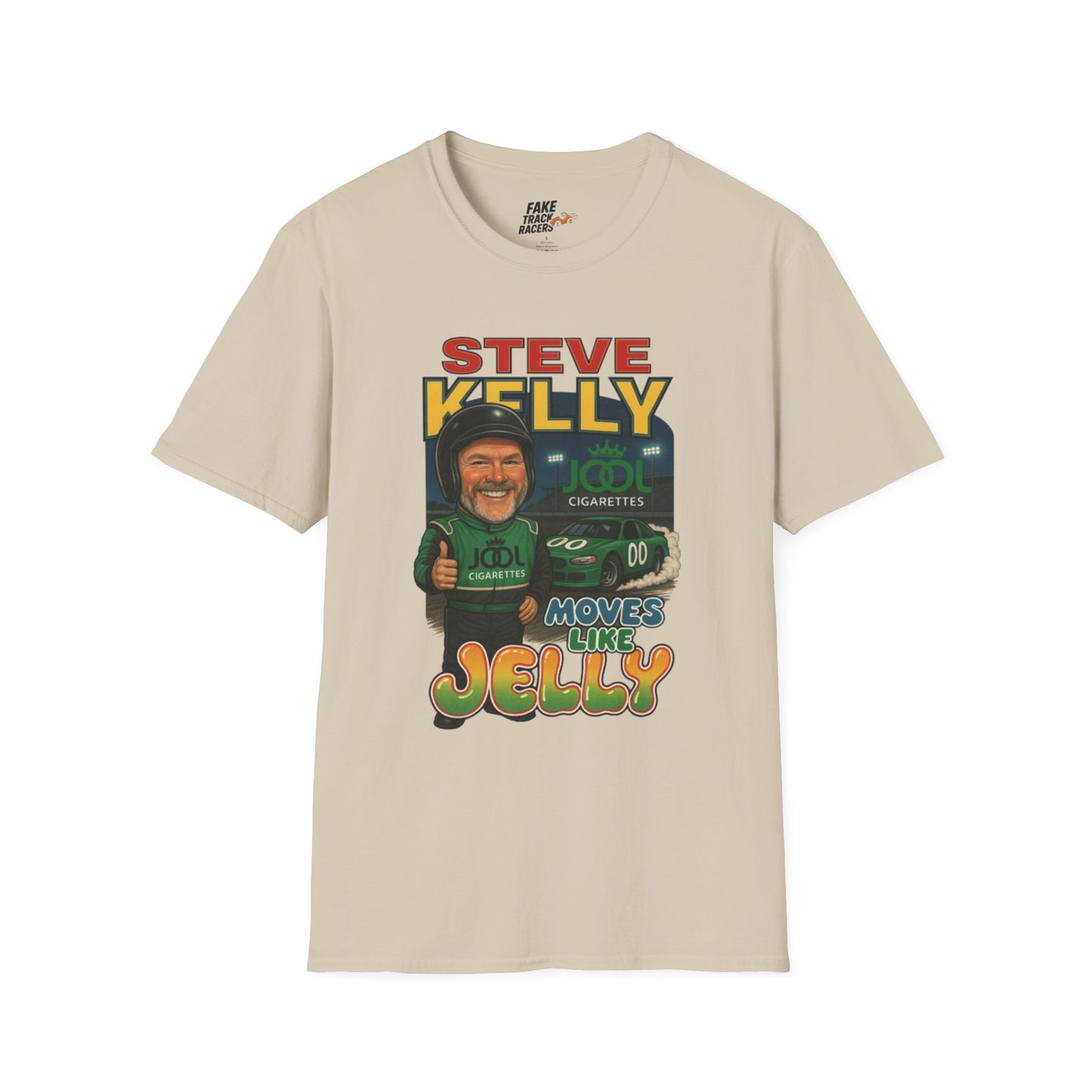 Vintage Style 90s Racing Tee Shirt STEVE KELLY Jool Fake Track Racers