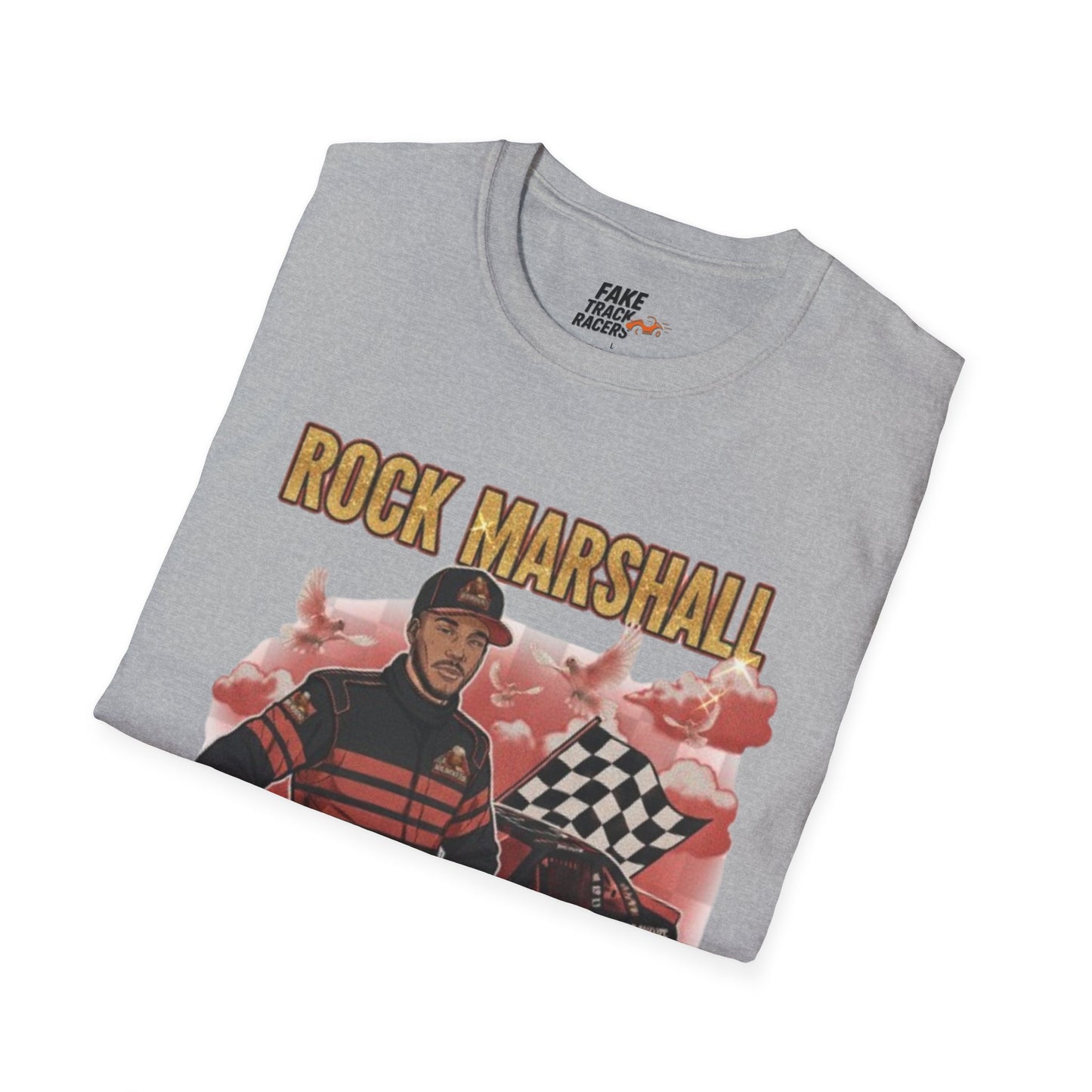 Vintage Style 90s Racing Tee Shirt ROCK MARSHALL Chef Microwave Fake Track Racers