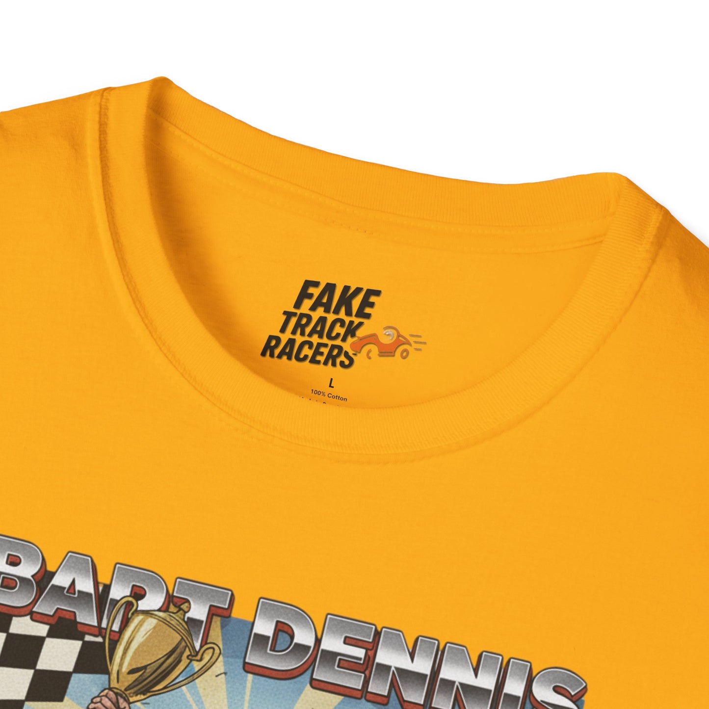 Vintage Style 90s Racing Tee Shirt BART DENNIS Cheetah Fake Track Racers