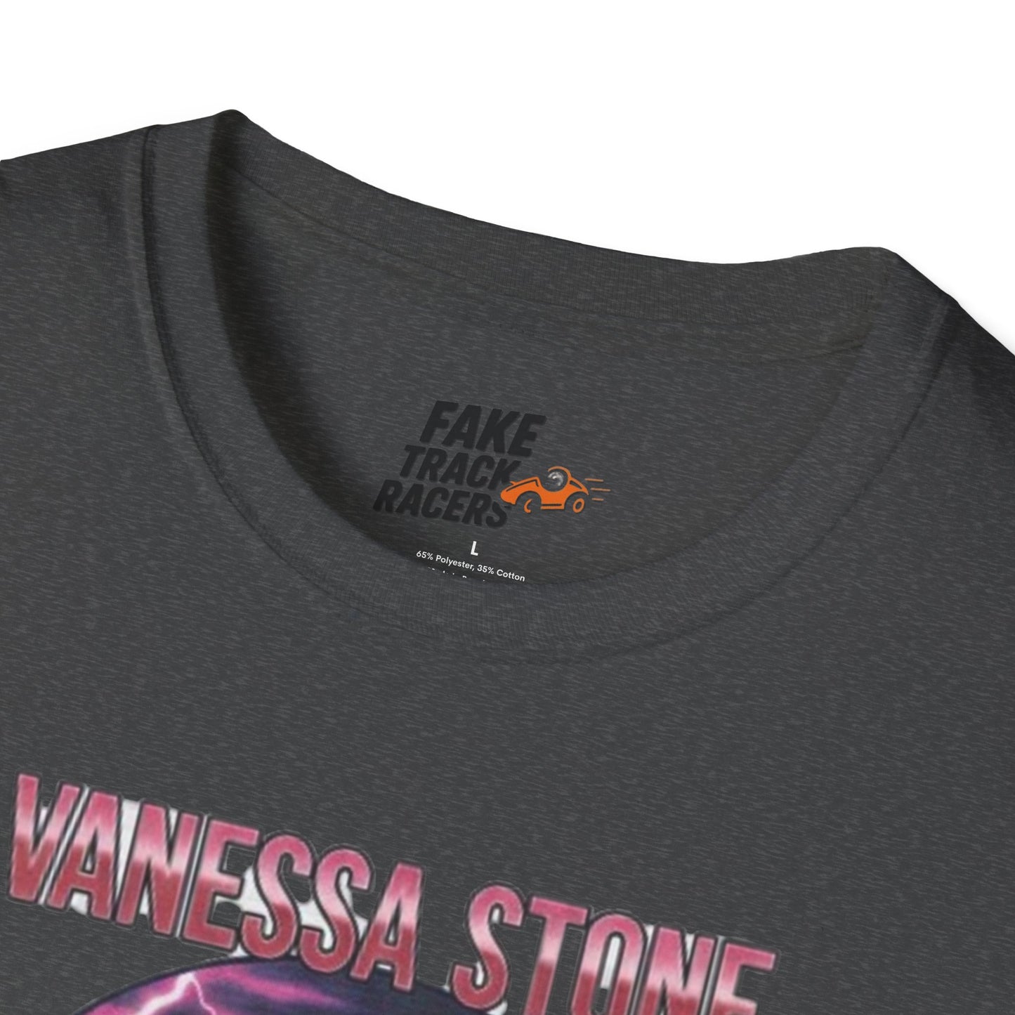 Vintage Style 90s Racing Tee Shirt VANESSA STONE Lightning Fake Track Racers