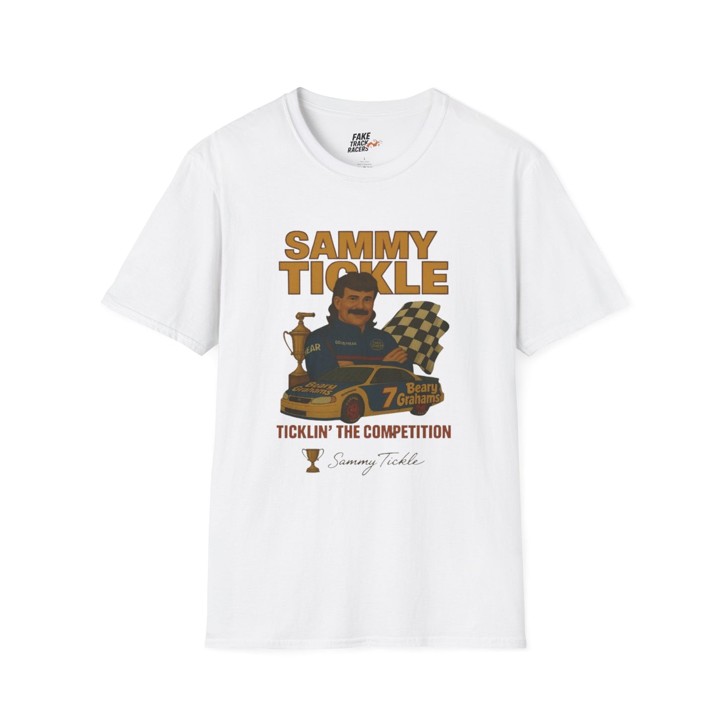 Vintage Style Racing Tee Shirt SAMMY TICKLE, 1988 Champion Shirt Fake Track Racers
