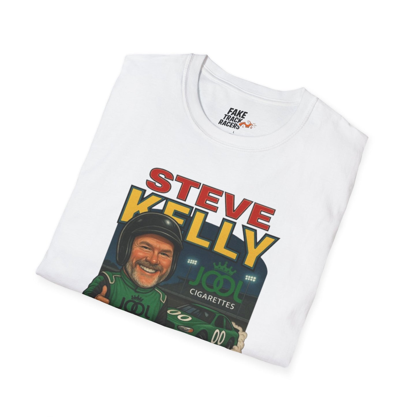 Vintage Style 90s Racing Tee Shirt STEVE KELLY Jool Fake Track Racers