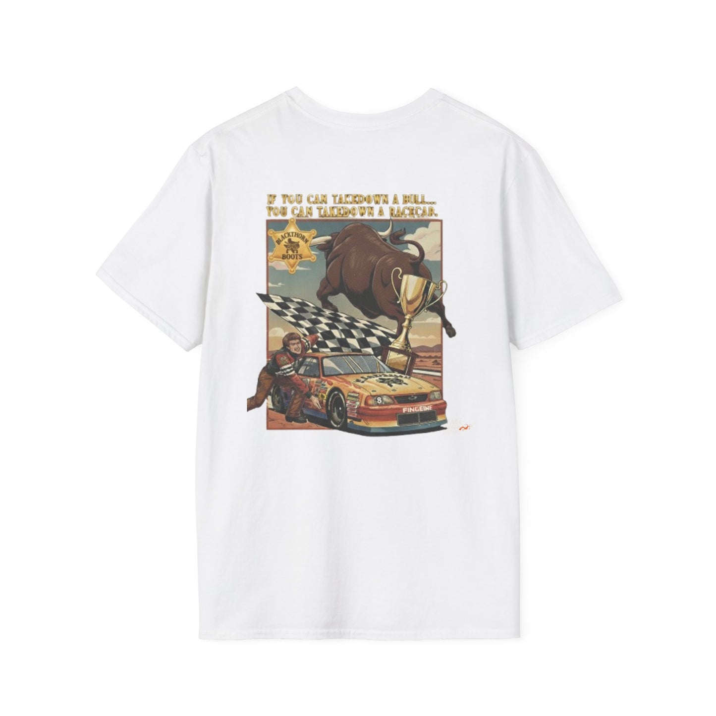 Vintage Style 90s Racing Tee Shirt PAUL MONTANA Bull Fake Track Racers