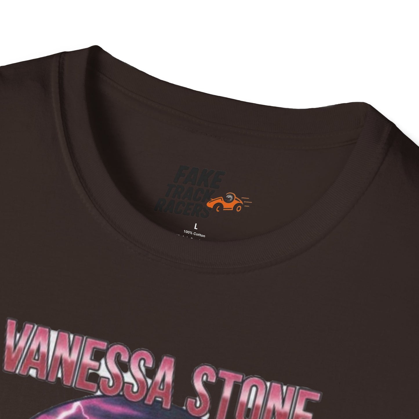 Vintage Style 90s Racing Tee Shirt VANESSA STONE Lightning Fake Track Racers