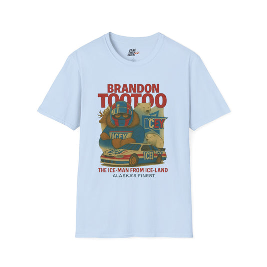 Vintage Style 90s Racing Tee Shirt BRANDON TOOTOO Alaska Fake Track Racers