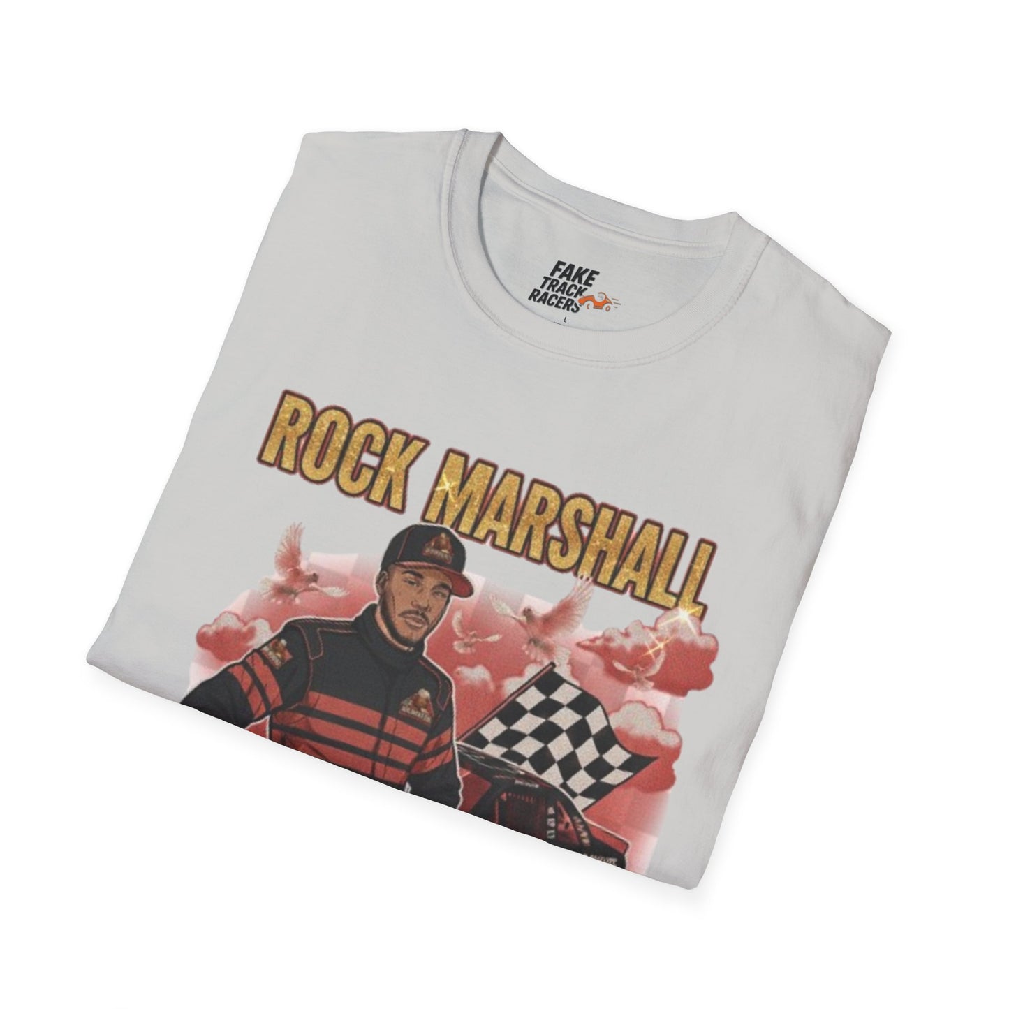 Vintage Style 90s Racing Tee Shirt ROCK MARSHALL Chef Microwave Fake Track Racers