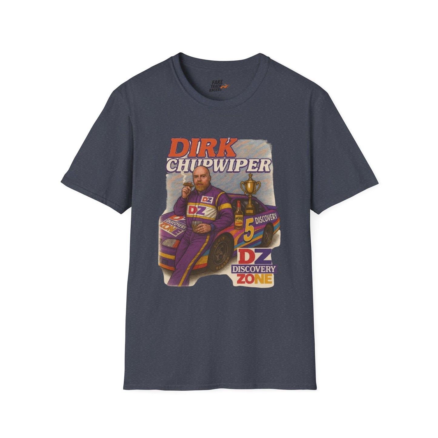 Vintage Style 90s Racing Tee DIRK CHUPWIPER DZ Fake Track Racers