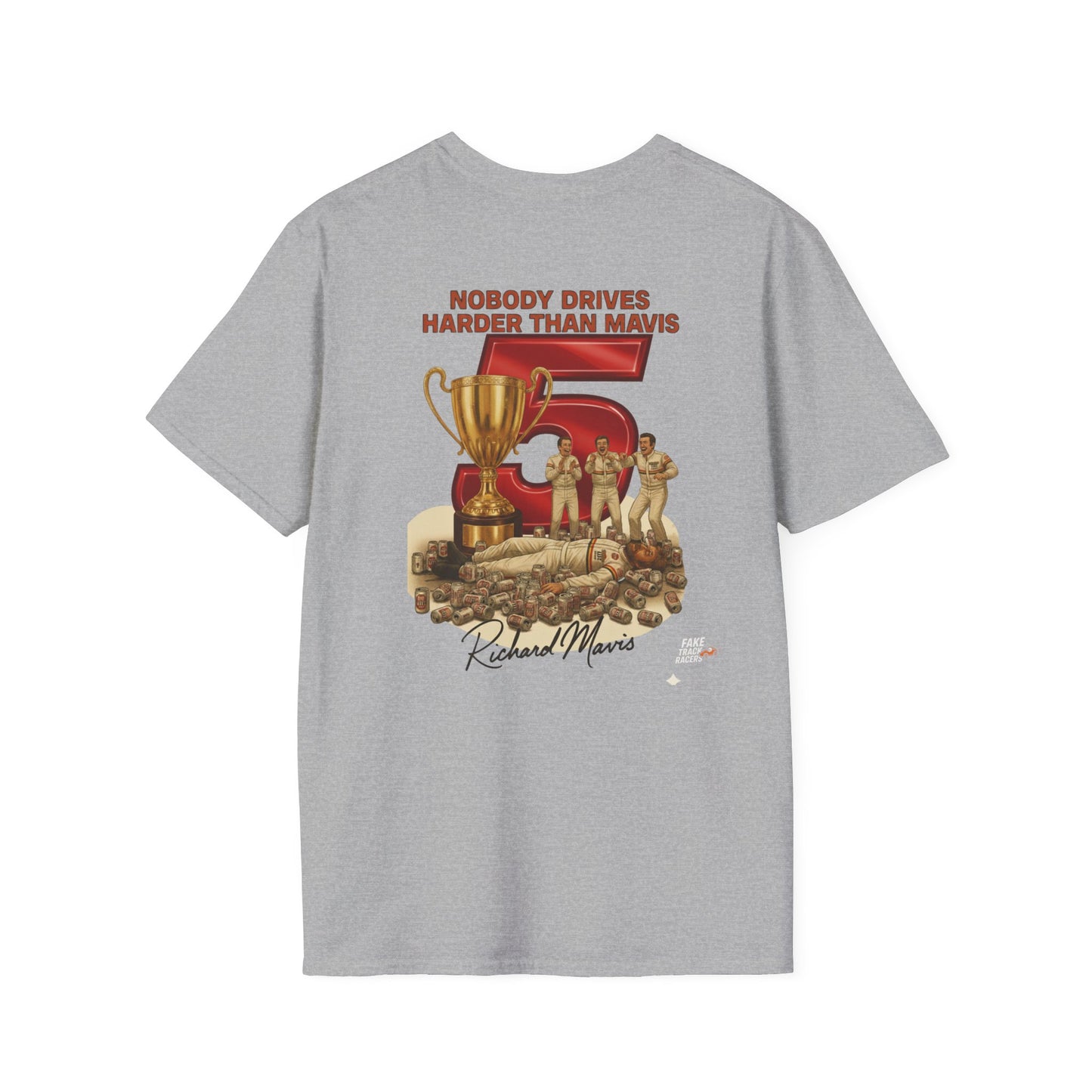 Vintage Style 90s Racing Tee Shirt RICHARD MAVIS Standard Fake Track Racers