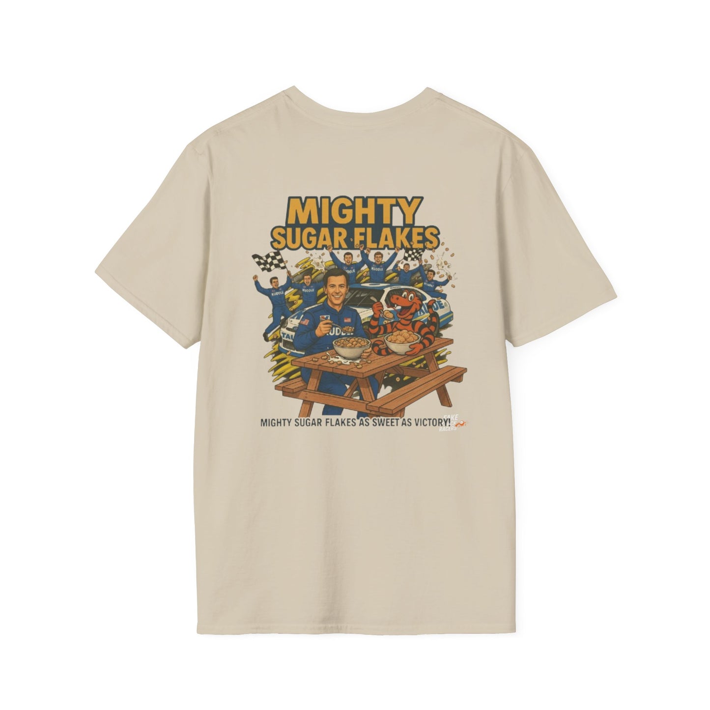 Vintage Style 90s Racing Tee Shirt CAL LLOYD Flakes Fake Track Racers