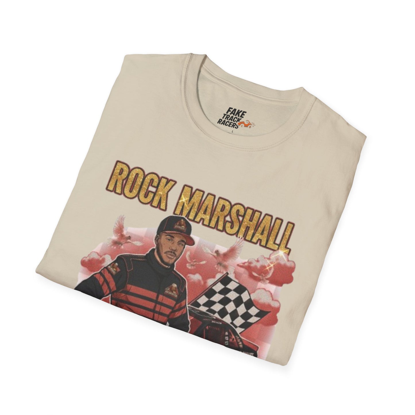 Vintage Style 90s Racing Tee Shirt ROCK MARSHALL Chef Microwave Fake Track Racers