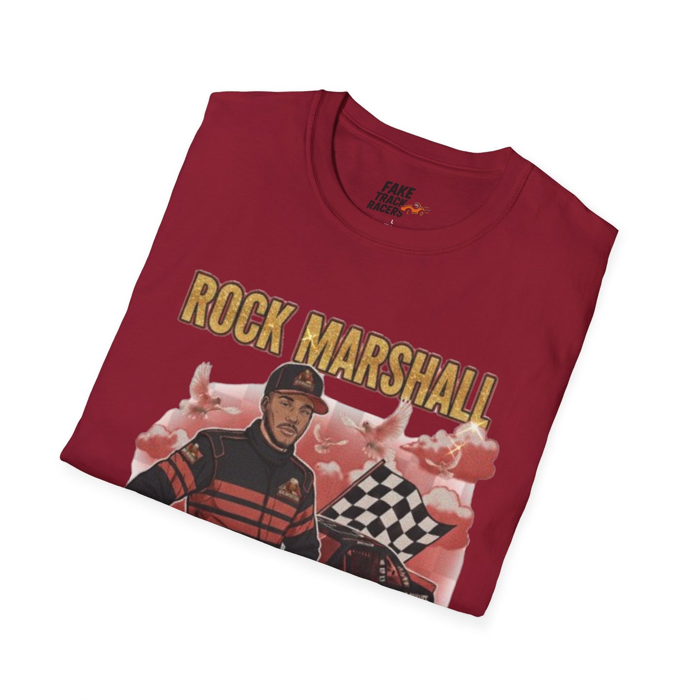 Vintage Style 90s Racing Tee Shirt ROCK MARSHALL Chef Microwave Fake Track Racers