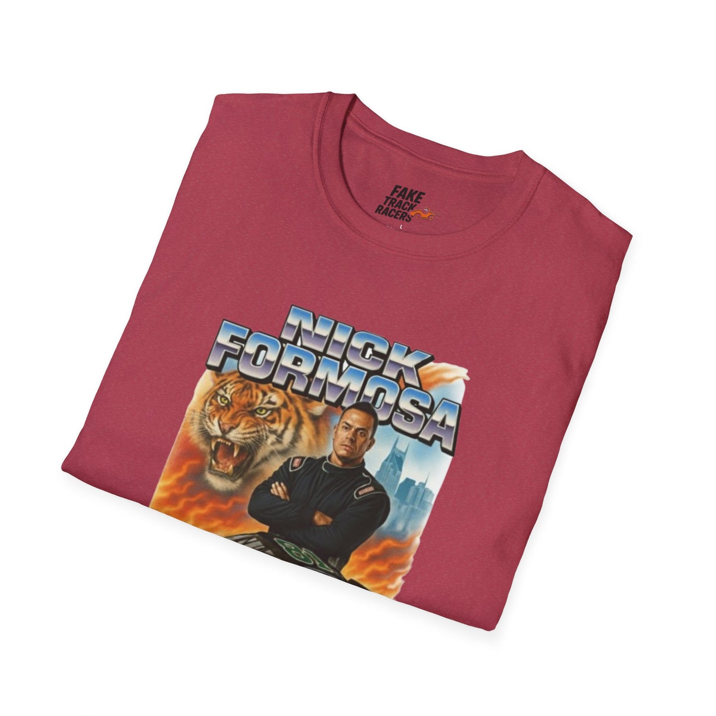 Vintage Style 90s Racing Tee Shirt NICK FORMOSA AllOut Fake Track Racers