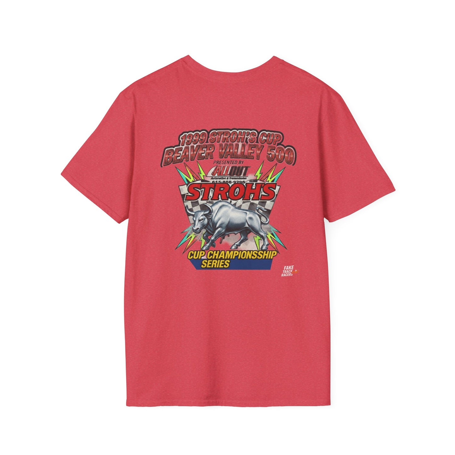 Vintage Style 90s Racing Tee Shirt STEELE VS CHRISTMAS Friendly Fire Fake Track Racers