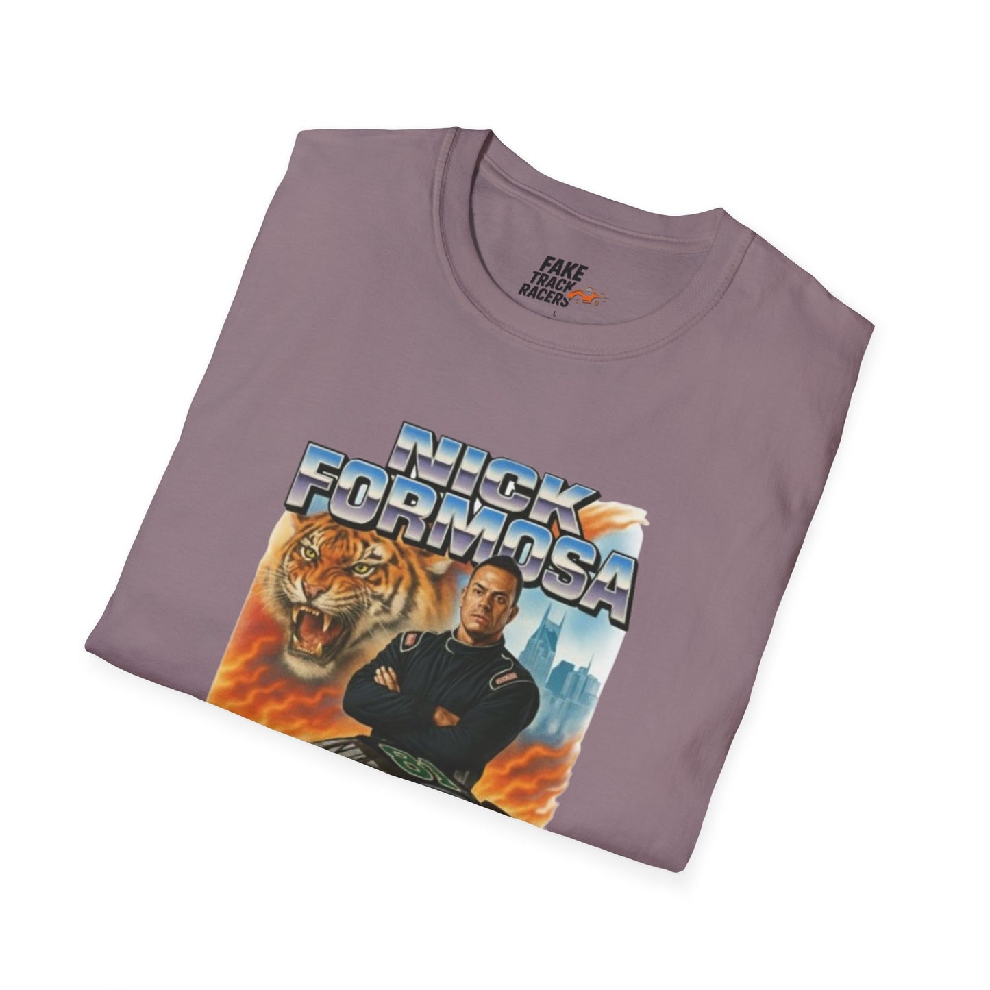 Vintage Style 90s Racing Tee Shirt NICK FORMOSA AllOut Fake Track Racers