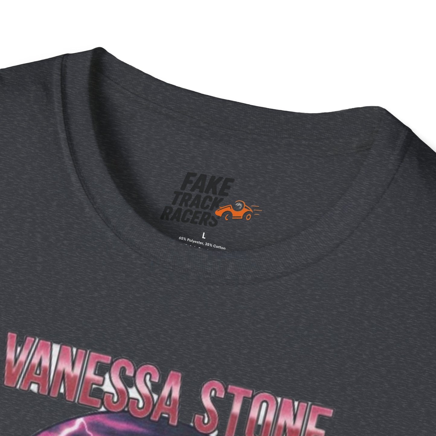 Vintage Style 90s Racing Tee Shirt VANESSA STONE Lightning Fake Track Racers