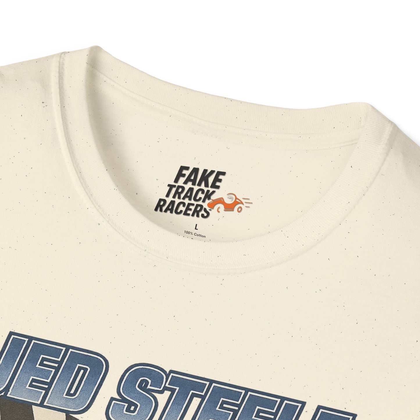 Vintage Style 90s Racing Tee Shirt JED STEELE AllOut Fake Track Racers