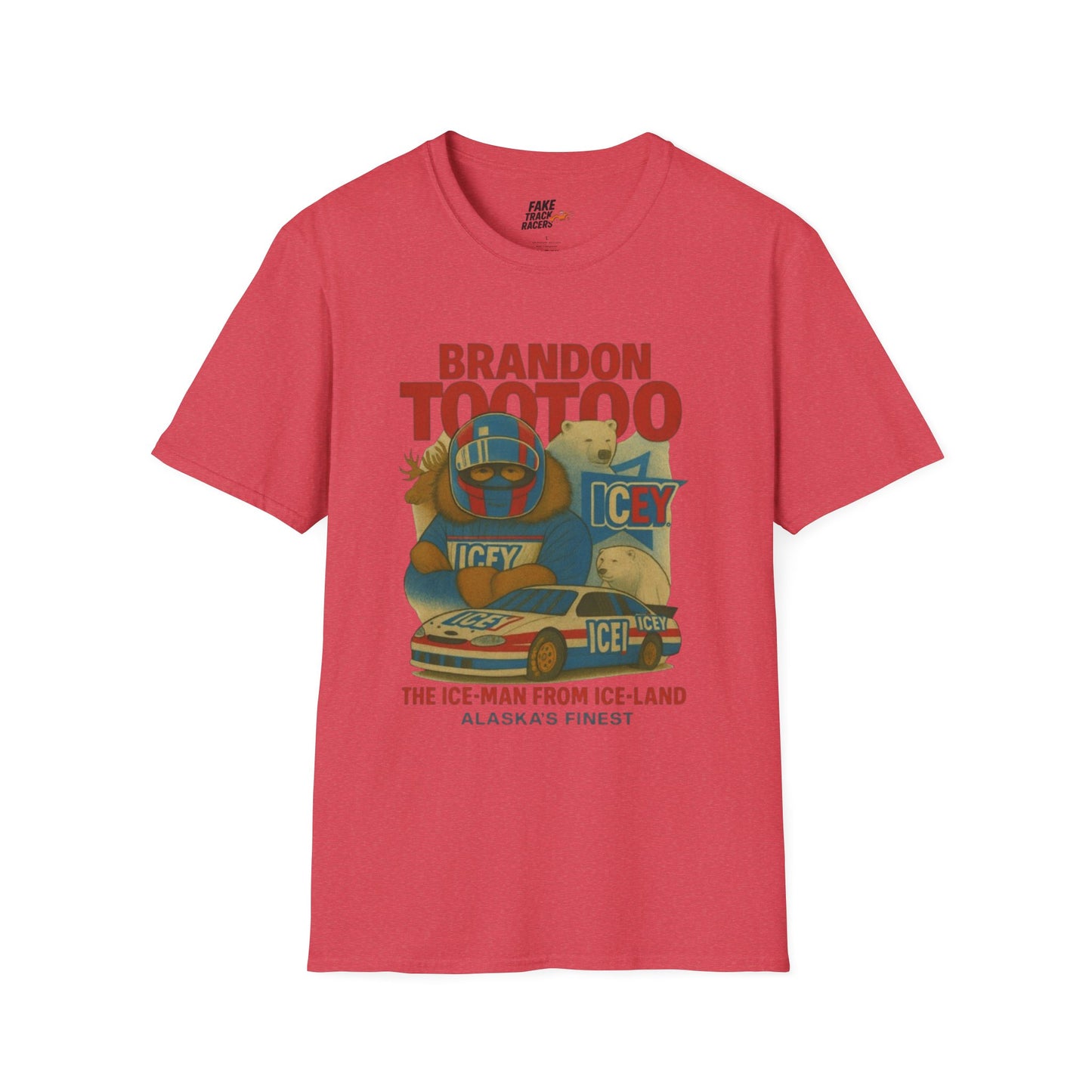 Vintage Style 90s Racing Tee Shirt BRANDON TOOTOO Alaska Fake Track Racers