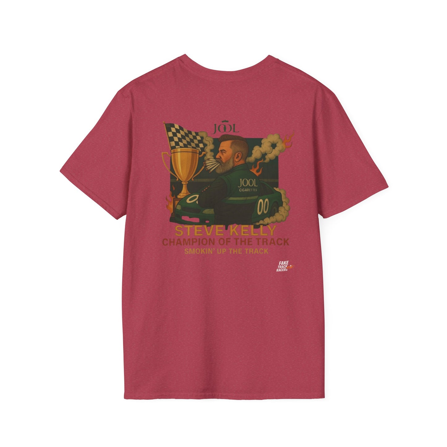 Vintage Style 90s Racing Tee Shirt STEVE KELLY Jool Fake Track Racers