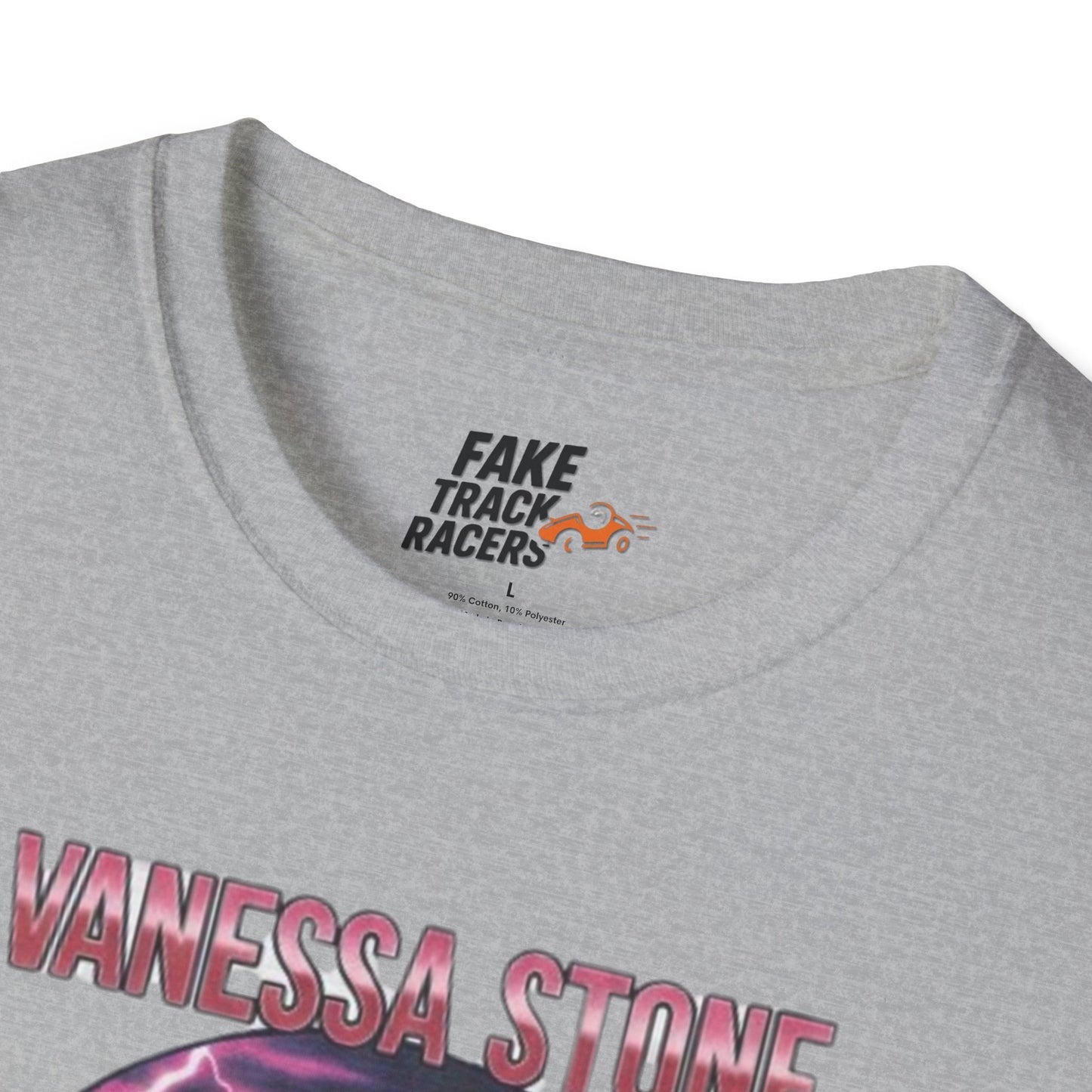 Vintage Style 90s Racing Tee Shirt VANESSA STONE Lightning Fake Track Racers