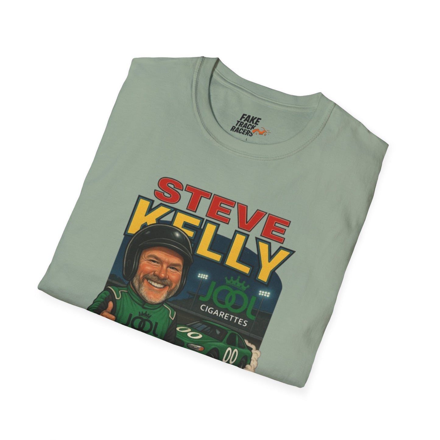 Vintage Style 90s Racing Tee Shirt STEVE KELLY Jool Fake Track Racers