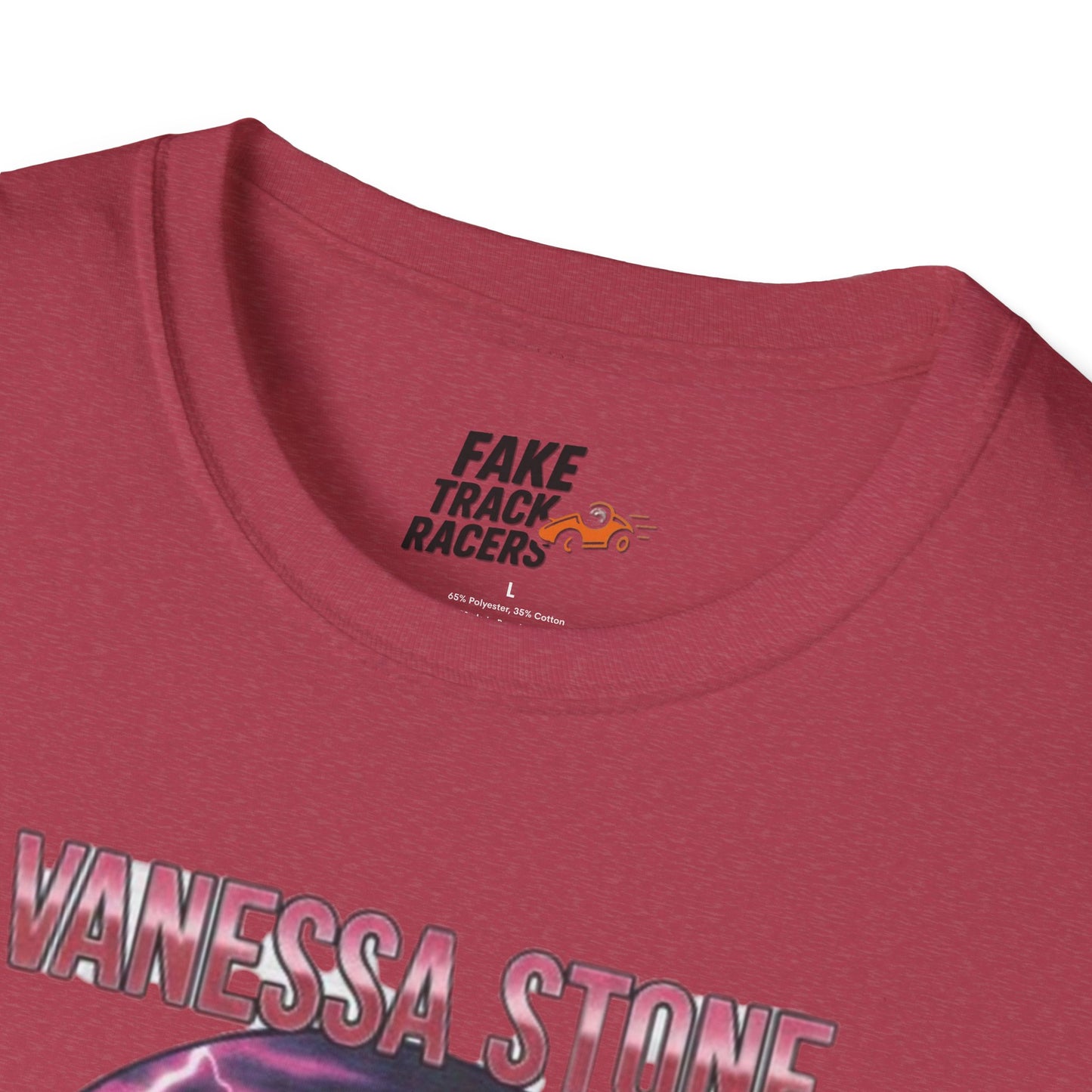 Vintage Style 90s Racing Tee Shirt VANESSA STONE Lightning Fake Track Racers
