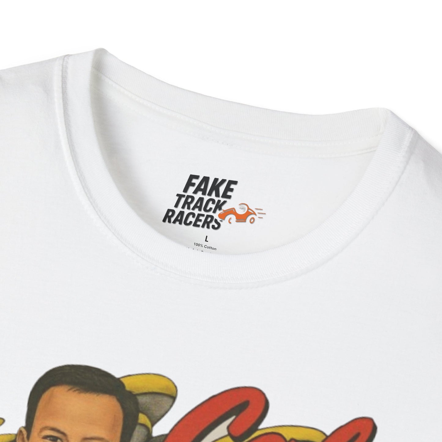 Vintage Style 90s Racing Tee Shirt CAL LLOYD Flakes Fake Track Racers